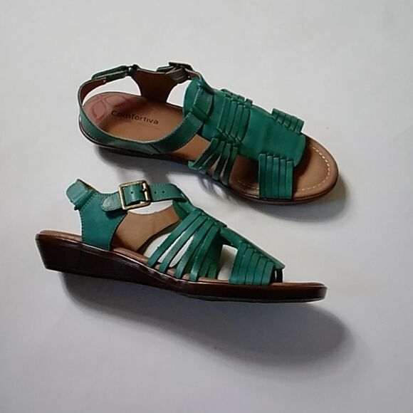 Comfortiva Leather Sandals Made in Mexico. - Picture 1 of 10